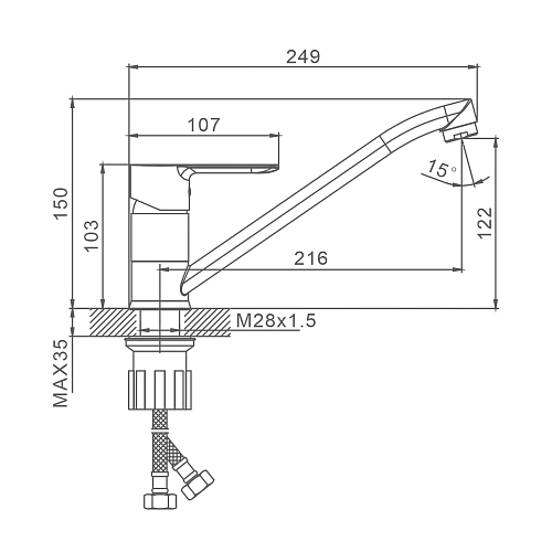 Смеситель для кухни Splenka S06.42, хром Смеситель для кухни Splenka S06.42, хром