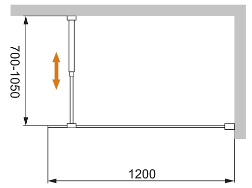 Душевая перегородка CEZARES LIBERTA-L-1-120-BR-Cr 120см стекло тонированное (бронза), профиль хром Душевая перегородка CEZARES LIBERTA-L-1-120-BR-Cr 120см стекло тонированное (бронза), профиль хром