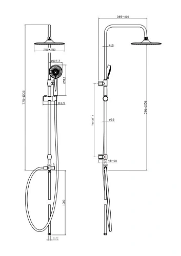Душевая система Cersanit NENO (A63477) 5 режимов шланг 150 PVC 63477 Душевая система Cersanit NENO (A63477) 5 режимов шланг 150 PVC 63477