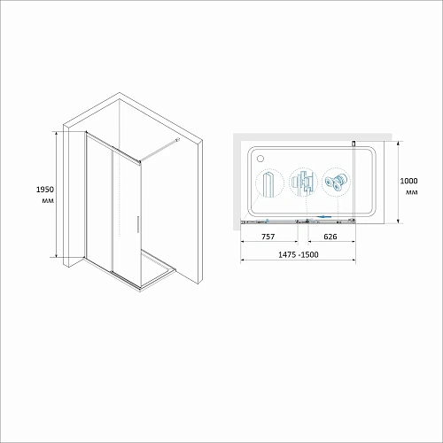 Душевая перегородка RGW Walk In WA-13 34101315-11 Душевая перегородка RGW Walk In WA-13 34101315-11