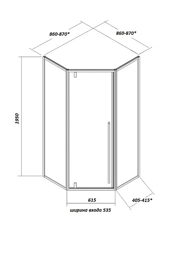 Душевой уголок Ceruttispa C3AWD без поддона 90x90x195 Душевой уголок Ceruttispa C3AWD без поддона 90x90x195