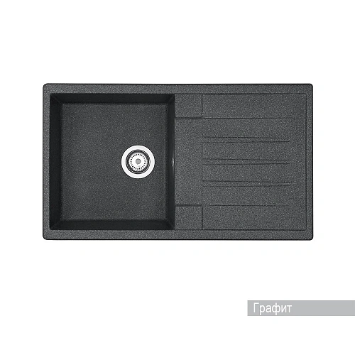 Кухонная мойка Aquaton Верона 1A710032VR210 из литого мрамора, прямоугольная, с крылом, графит Кухонная мойка Aquaton Верона 1A710032VR210 из литого мрамора, прямоугольная, с крылом, графит