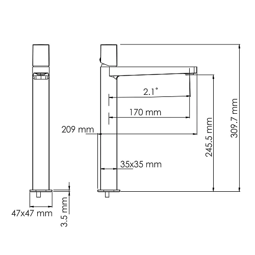 Смеситель для раковины WasserKRAFT Nuthe 9103H черный Смеситель для раковины WasserKRAFT Nuthe 9103H черный