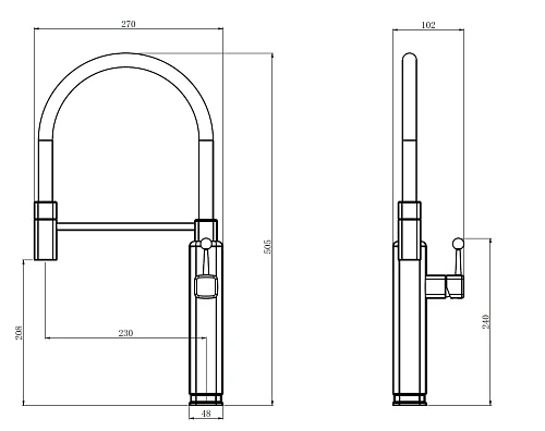 Смеситель для кухни Vincea VKF-101MB, черный Смеситель для кухни Vincea VKF-101MB, черный
