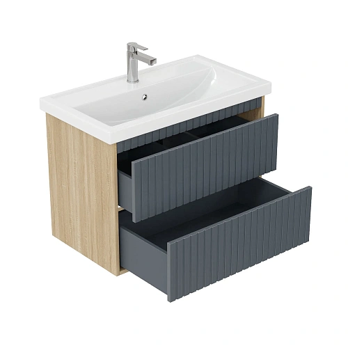 Тумба под раковину Onika Дайлер 80 см 108062 подвесная графит/дуб сонома (для Фостер 80) Тумба под раковину Onika Дайлер 80 см 108062 подвесная графит/дуб сонома (для Фостер 80)