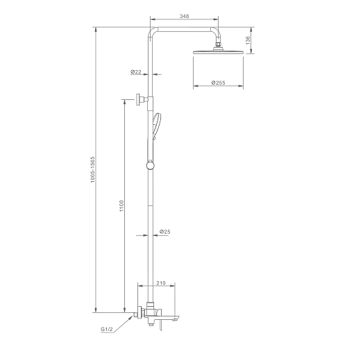 Душевая система Raglo R03.24, хром Душевая система Raglo R03.24, хром