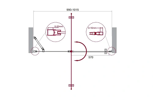 Душевая дверь BelBagno ETNA-B-12-60/40-C-Cr-90 Душевая дверь BelBagno ETNA-B-12-60/40-C-Cr-90