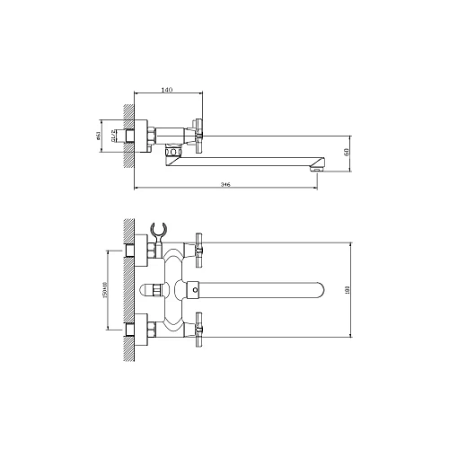Смеситель для ванны RUSH Melville (MV1135-51) Смеситель для ванны RUSH Melville (MV1135-51)