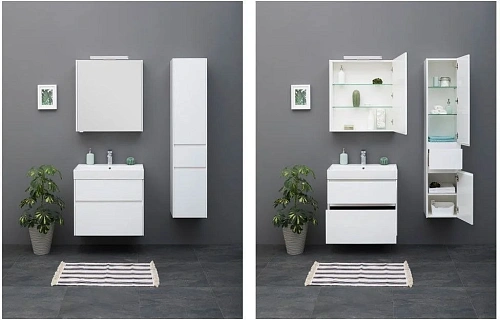 Комплект мебели Aquanet Бруклин 70 белый 00207804 Комплект мебели Aquanet Бруклин 70 белый 00207804