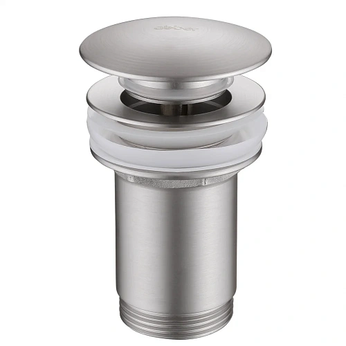 Донный клапан ABBER AF0010SP с переливом, клик-клак, сатин Донный клапан ABBER AF0010SP с переливом, клик-клак, сатин