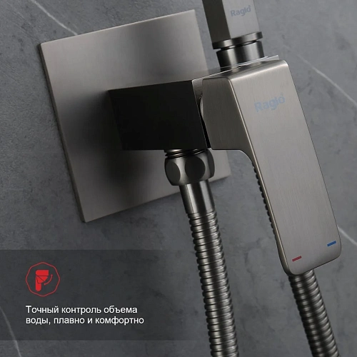 Гигиенический душ Raglo R01.52.09 встраиваемый, графит Гигиенический душ Raglo R01.52.09 встраиваемый, графит