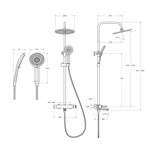 Душевая система CEZARES LUX-CVD-01 хром Душевая система CEZARES LUX-CVD-01 хром