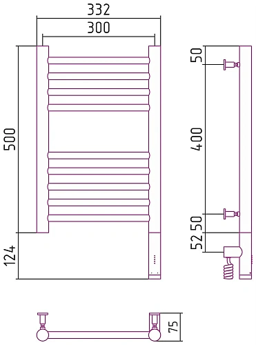 Полотенцесушитель электрический Сунержа Богема 3.0 прямая 500х300 МЭМ правый 05-5805-5030 Состаренна Полотенцесушитель электрический Сунержа Богема 3.0 прямая 500х300 МЭМ правый 05-5805-5030 Состаренна
