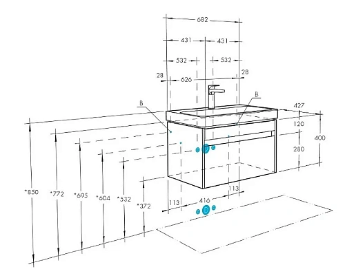 Тумба под раковину Aquaton Марти 70 ясень шимо 1A267501MY010 Тумба под раковину Aquaton Марти 70 ясень шимо 1A267501MY010