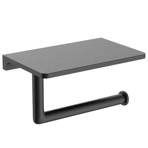 Держатель туалетной бумаги Raglo R320.03.09 с полкой, графит Держатель туалетной бумаги Raglo R320.03.09 с полкой, графит