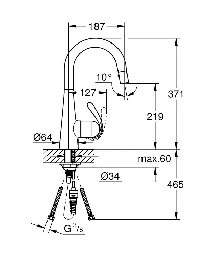 Смеситель для кухни GROHE Zedra с выдвижным изливом/лейкой, нержавеющая сталь (32296SD0) Смеситель для кухни GROHE Zedra с выдвижным изливом/лейкой, нержавеющая сталь (32296SD0)