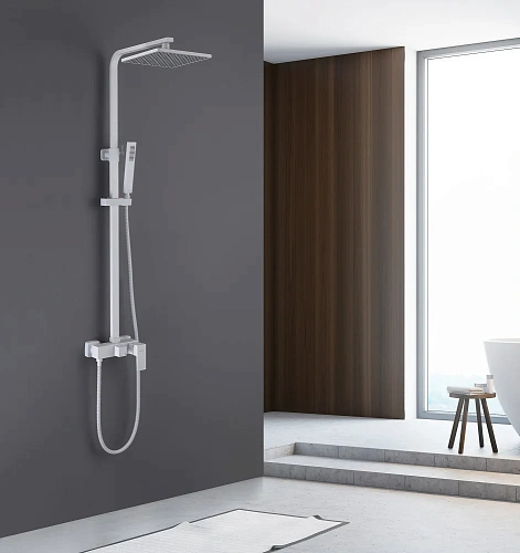 Душевая система ABBER Daheim AF8220WL без излива, белая матовая Душевая система ABBER Daheim AF8220WL без излива, белая матовая