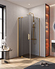 Картинка анонса товара «душевой уголок cezares slider-ah-1-80-70/80-grigio-boro 70-80x80см стекло тонированное (графит), профиль брашированное золото»