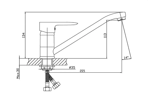 Смеситель для кухни Orange Boni M15-000cr Смеситель для кухни Orange Boni M15-000cr