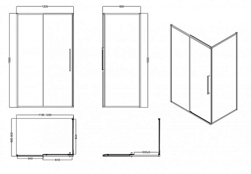 Душевой уголок Esbano SURF (ESOGS129PSB) ESS-129PS-B 120x90x195 Душевой уголок Esbano SURF (ESOGS129PSB) ESS-129PS-B 120x90x195