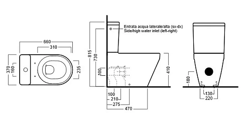 Унитаз напольный HATRIA DAYTIME EVO YXV601+YXGV01 компакт Унитаз напольный HATRIA DAYTIME EVO YXV601+YXGV01 компакт