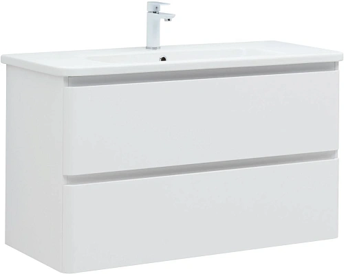 Тумба под раковину Aquanet Эмбер 105 белый матовый 00330469 напольная/подвесная Тумба под раковину Aquanet Эмбер 105 белый матовый 00330469 напольная/подвесная