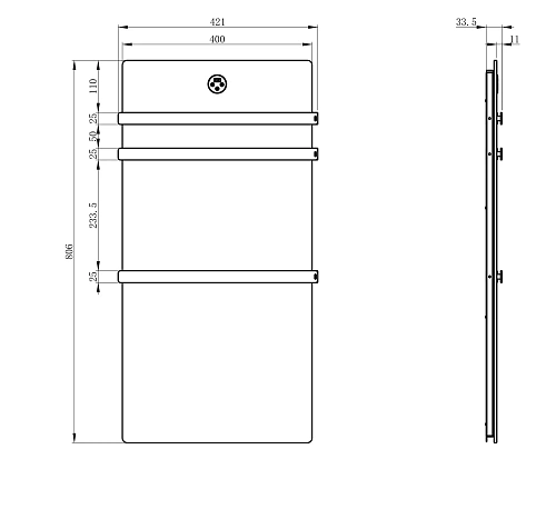Полотенцесушитель электрический Wonzon & Woghand с греющей плитой белый мрамор, темный графит (WW-A503-GM) Полотенцесушитель электрический Wonzon & Woghand с греющей плитой белый мрамор, темный графит (WW-A503-GM)