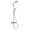 Картинка анонса товара «душевая система hansgrohe showerpipe 160 1jet ecosmart 27265400, белый хром с термостатом»