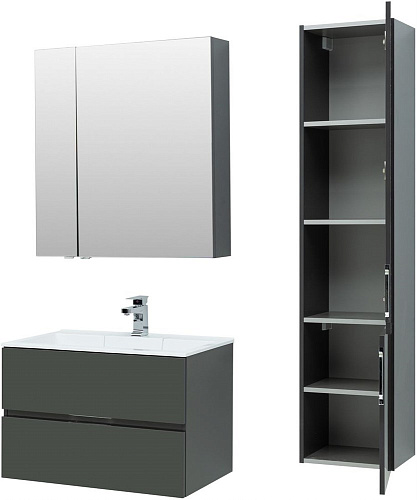 Тумба под раковину Aquanet Алвита 80 серый антрацит 00215120 Тумба под раковину Aquanet Алвита 80 серый антрацит 00215120