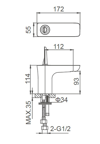 Смеситель для раковины Wonzon & Woghand Shark, хром (WW-48B1101-CR) Смеситель для раковины Wonzon & Woghand Shark, хром (WW-48B1101-CR)