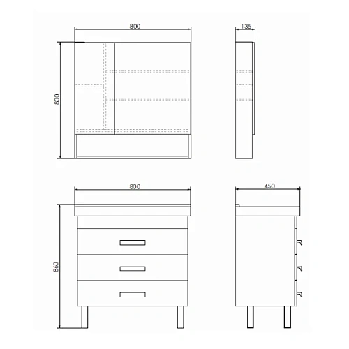 Зеркальный шкаф Comforty Никосия-80 00004138838 дуб белый Зеркальный шкаф Comforty Никосия-80 00004138838 дуб белый