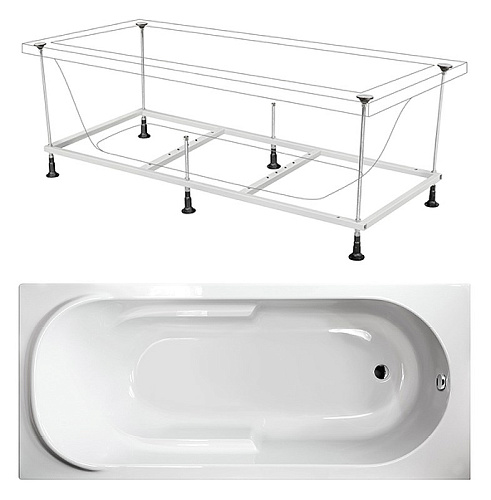 Акриловая ванна BERGES LUMBO 170x75 с каркасом 050006 Акриловая ванна BERGES LUMBO 170x75 с каркасом 050006