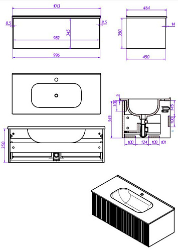 Тумба под раковину La Fenice TERRA Grigio 100 NFNC-01-TER-G-100-3-GG серо-зеленая матовая с белой столешницей Тумба под раковину La Fenice TERRA Grigio 100 NFNC-01-TER-G-100-3-GG серо-зеленая матовая с белой столешницей