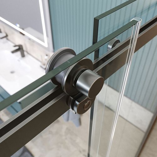 Душевая дверь BelBagno SOFT_CLOSE-2-BF-1-110-C-GM 110 см, профиль оружейная сталь, стекло прозрачное Душевая дверь BelBagno SOFT_CLOSE-2-BF-1-110-C-GM 110 см, профиль оружейная сталь, стекло прозрачное