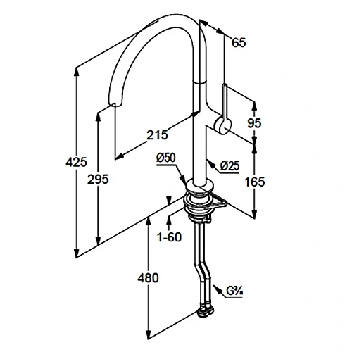 Смеситель для кухни Kludi REEF 508036675 глубокий черный матовый Смеситель для кухни Kludi REEF 508036675 глубокий черный матовый