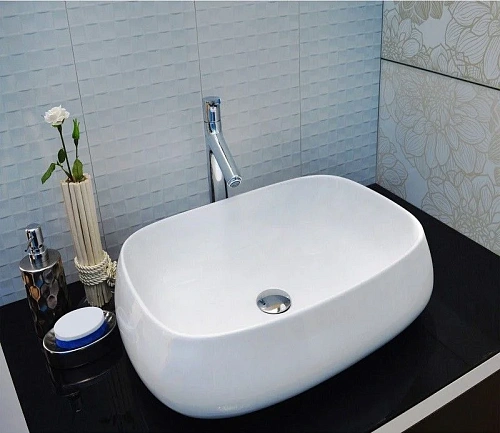 Раковина CeramaLux 9243 накладная, белый Раковина CeramaLux 9243 накладная, белый