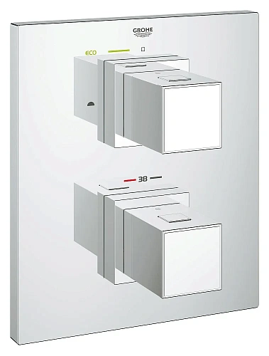 Смеситель для ванны GROHE Grohtherm Cube с переключателем, хром (19958000) внешняя часть термостата Смеситель для ванны GROHE Grohtherm Cube с переключателем, хром (19958000) внешняя часть термостата