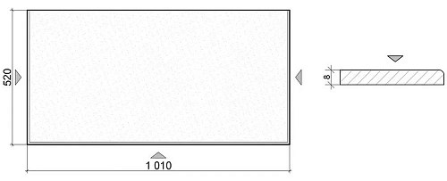 Столешница Boheme стекло 100см прямая бордо 853-100-BR Столешница Boheme стекло 100см прямая бордо 853-100-BR