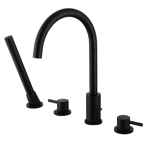 Смеситель на борт ванны ABBER Wasser Kreis AF8113B черный матовый Смеситель на борт ванны ABBER Wasser Kreis AF8113B черный матовый