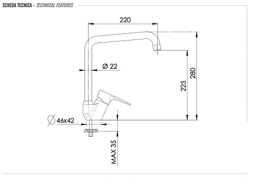 Смеситель для кухни Remer Winner W42U Смеситель для кухни Remer Winner W42U