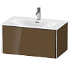 Картинка анонса товара «тумба под раковину duravit xsquare xs422406161 подвесная 81 см коричнево-оливковый глянцевый»