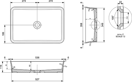 Раковина BOCCHI Sottile 1476-001-0125 глянцевая белая Раковина BOCCHI Sottile 1476-001-0125 глянцевая белая