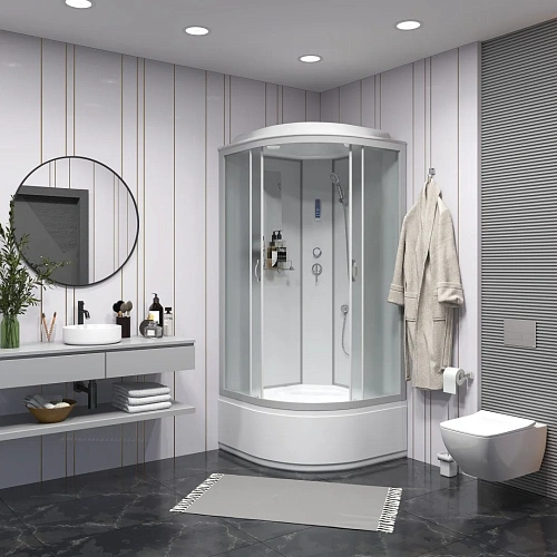 Душевая кабина Niagara Classic NG-2309-14P (1000х1000х2150) высокий поддон (40см) стекло матовое 23091424P Душевая кабина Niagara Classic NG-2309-14P (1000х1000х2150) высокий поддон (40см) стекло матовое 23091424P