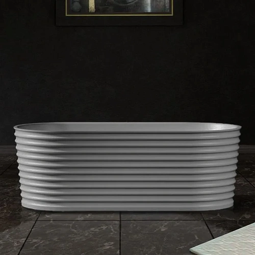 Ванна отдельностоящая ABBER AS9650 170x80 универсальная, белая матовая, искусственный камень Ванна отдельностоящая ABBER AS9650 170x80 универсальная, белая матовая, искусственный камень