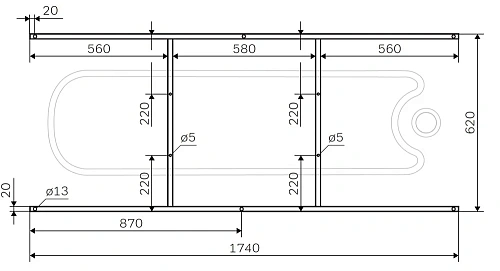 Акриловая ванна STWORKI Карлстад 180x70, с каркасом и сливом-переливом 563259 Акриловая ванна STWORKI Карлстад 180x70, с каркасом и сливом-переливом 563259