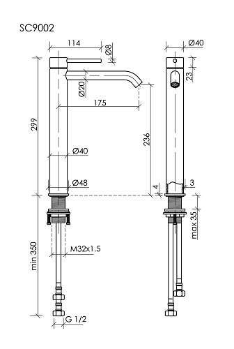 Смеситель для раковины SANCOS Etna SC9002BN брашированный никель Смеситель для раковины SANCOS Etna SC9002BN брашированный никель