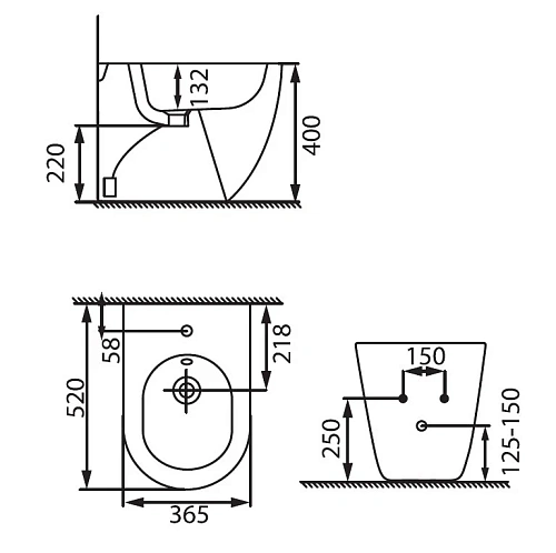 Биде напольное Allen Brau Reality 4.32005.31 черный Биде напольное Allen Brau Reality 4.32005.31 черный