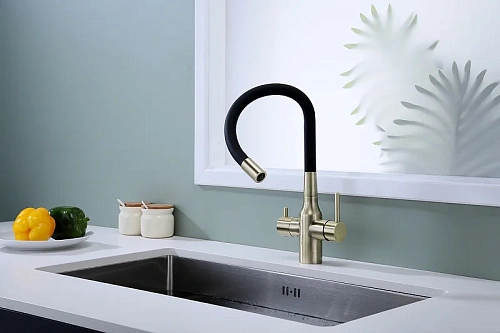 Смеситель для кухни Paulmark Salix бронза Sa213419-BR Смеситель для кухни Paulmark Salix бронза Sa213419-BR