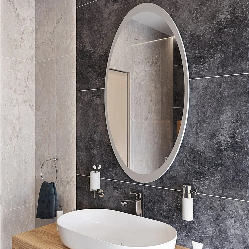 Зеркало DIWO Ярославль 60 с подсветкой, овальное, в современном стиле, сенсорное выключение 543689 Зеркало DIWO Ярославль 60 с подсветкой, овальное, в современном стиле, сенсорное выключение 543689