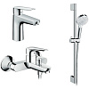 Картинка анонса товара «комплект смесителей hansgrohe logis e setlogise100c  71178000+71415000+26532400 с душевым гарнитуром»